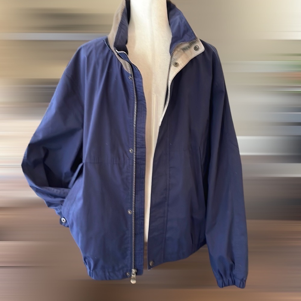 Pacific Trail Outdoor Wear Windbreaker Hooded Navy Blue M